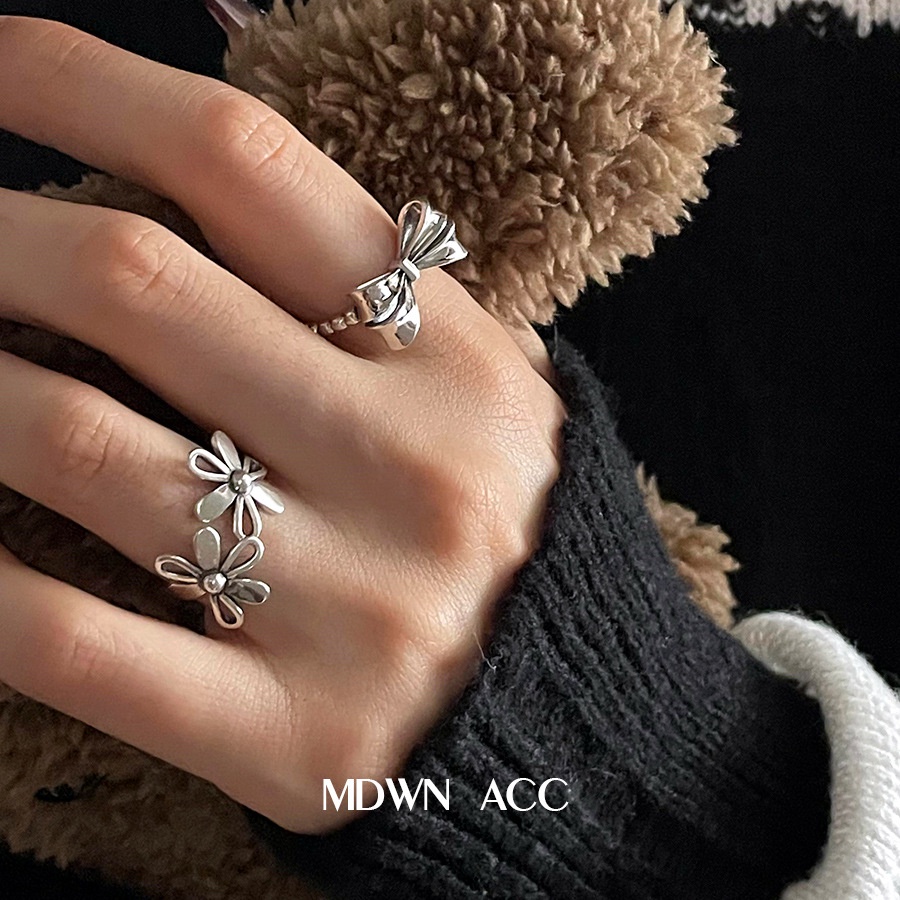 Nhẫn Hở Họa Tiết Hoa Thắt Nơ Đơn Giản Thời Trang Cho Nữ
