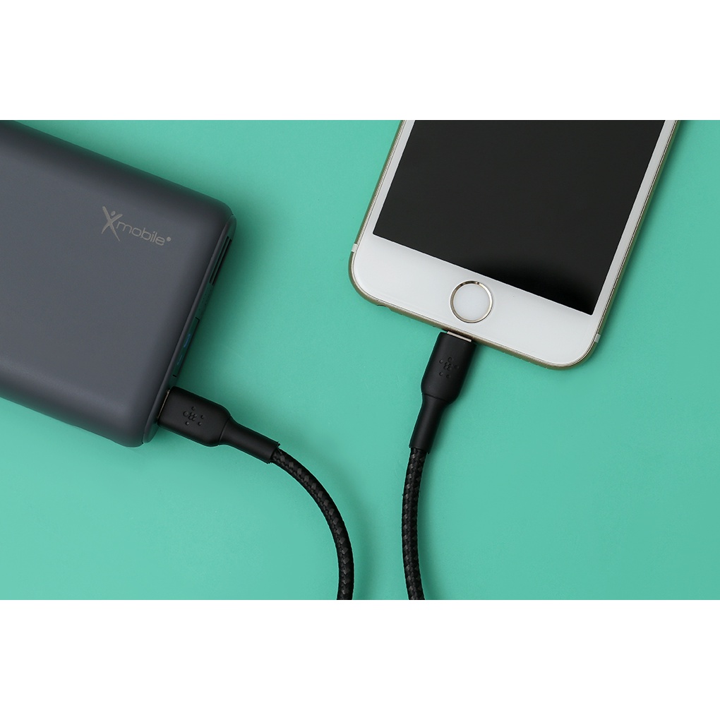Cáp C-L BELKIN Braided USB-C to Light_ning Boost Charge Dây Dù 100cm Chống Gãy