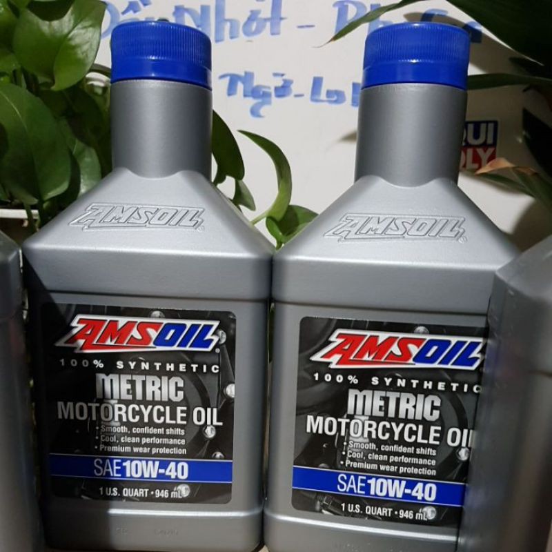 [DauNhot-PhuGia] Nhớt Amsoil 10W40 Synthetic Metric 0.946L dành cho xe số/ xe côn tay, thành phần  dầu nhớt tổng hợp