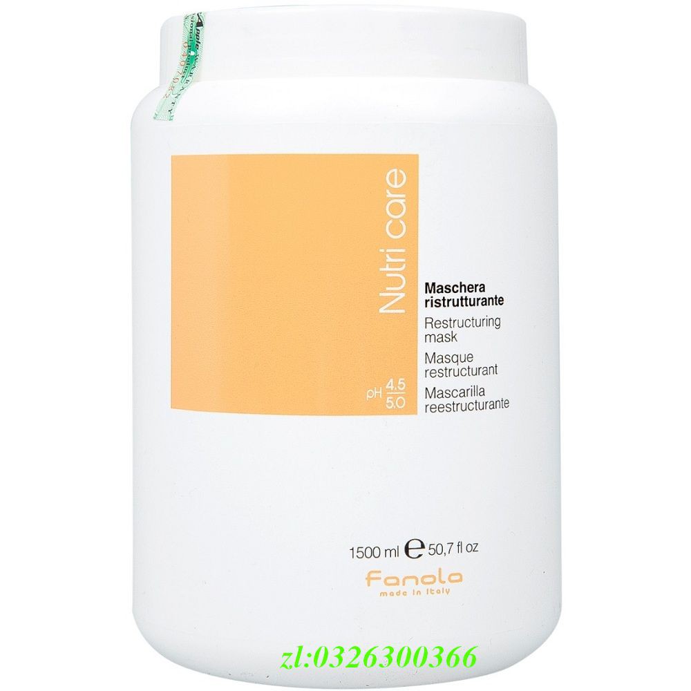 Kem Ủ Tóc 1500Ml Fanola Phục Hồi Tóc Hư Tổn Nutricare Restructuring Mask,Chính Hãng.