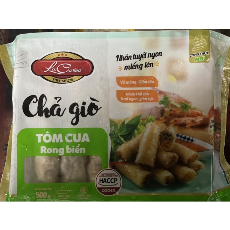 Chả Giò Tôm Cua Rong Biển Lacusina 500g