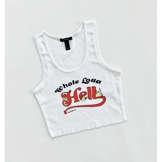 áo thun balo trắng crop top f21