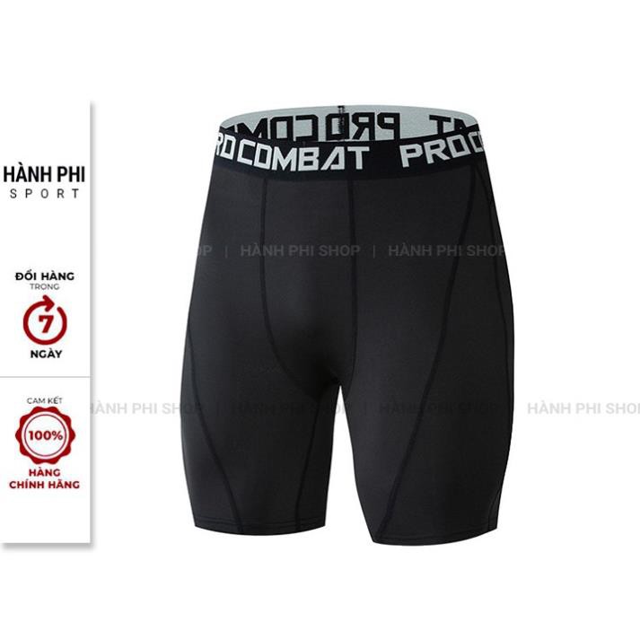 Quần Legging thể thao nam PRO COMBAT Dáng ngắn - Quần giữ nhiệt nam dạng đùi chuyên GYM Bóng Rổ Đá Banh QL01 💝