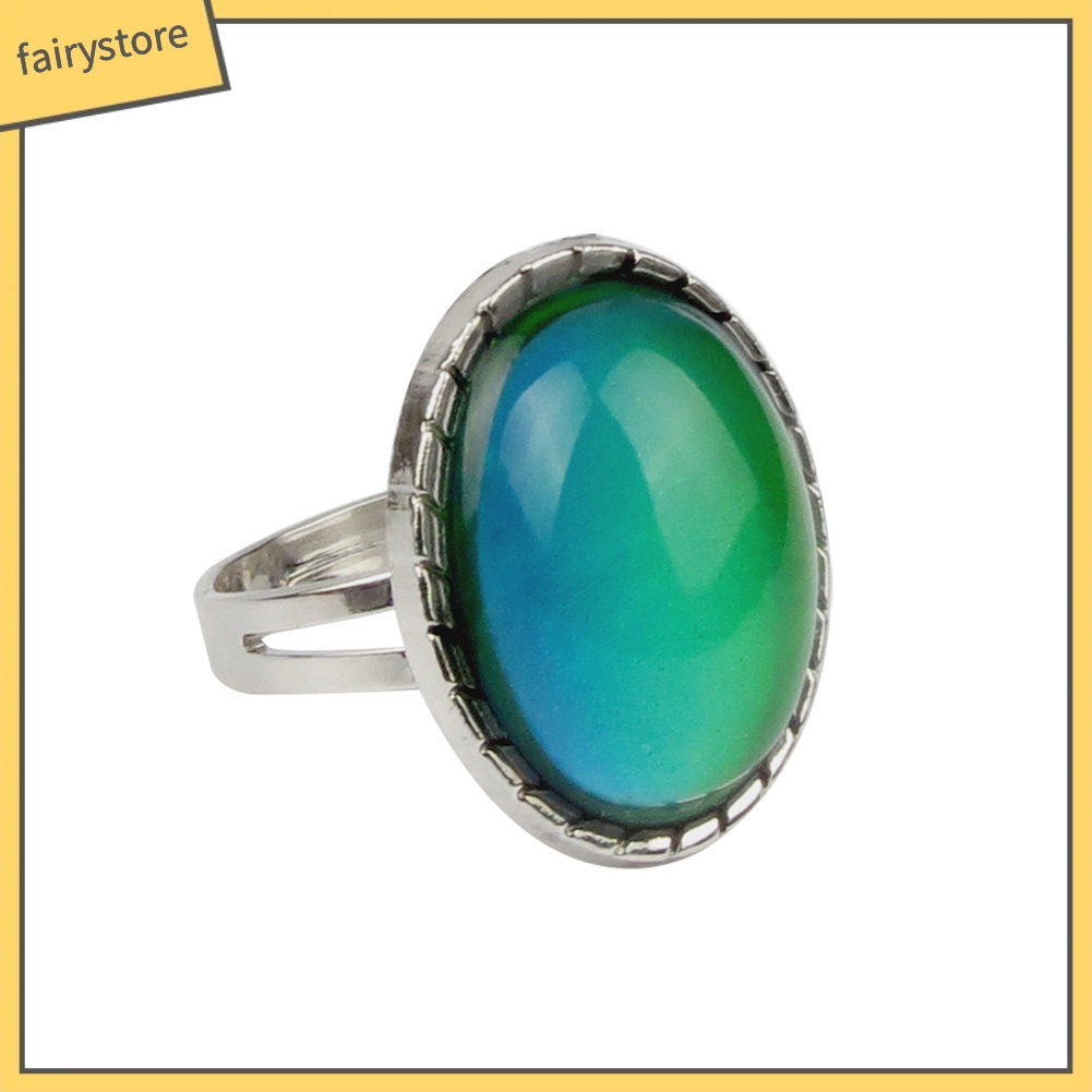 Nhẫn hợp kim đính đá giả đổi màu theo cảm xúc độc đáo cho nữ