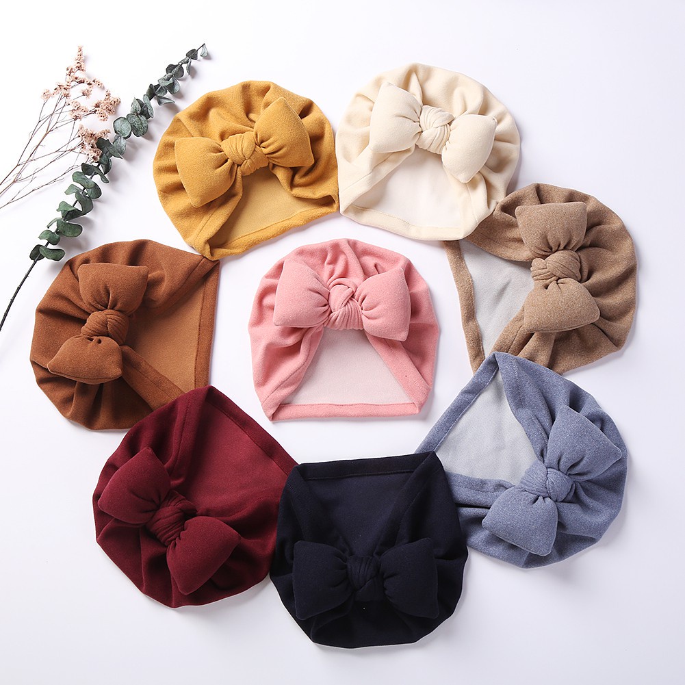 Mũ Cotton Thắt Nơ Cho Bé Từ 0-4 Tuổi