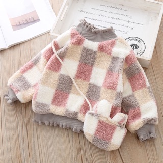Áo len cổ 3p cho bé gái