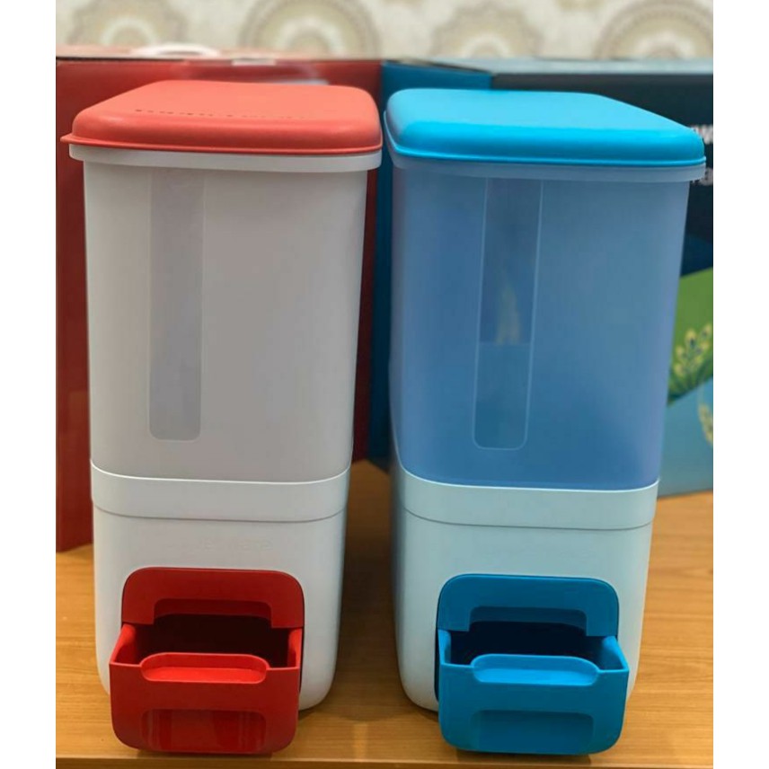 Thùng gạo thông minh Rice smart aqua xanh 10kg Tupperware