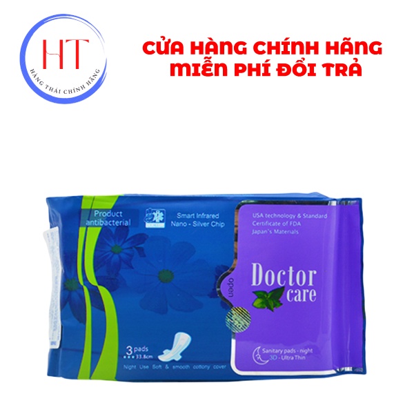 Băng vệ sinh thảo dược Doctor care ban đêm 3 miếng