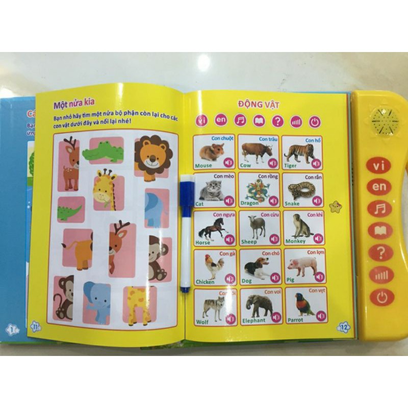 Sách điện tử song ngữ Anh Việt thông minh cho trẻ - Đồ chơi trí tuệ cho bé