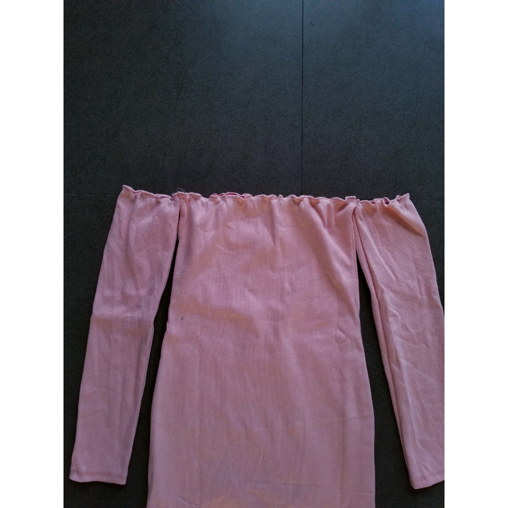 đầm trễ vai tay dài chất thun gân hàng vnxk bao đẹp | BigBuy360 - bigbuy360.vn