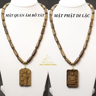 Vòng trầm Hương Đeo Cổ Mix Phật Di Lặc - Quán Thế Âm Bồ Tát