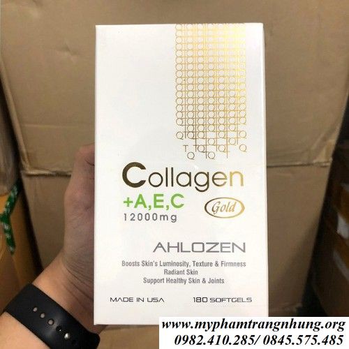 Collagen AEC 1200mg AHLOZEN - Viên Uống Đẹp Da Của Mỹ (12000mg X 180 Viên)