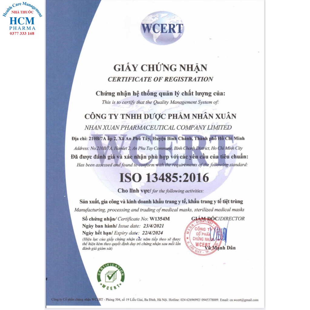 Khẩu trang y tế 4 lớp kháng khuẩn cao cấp Nhân Xuân màu trắng xanh xám hồng HCM07 túi 10 cái hộp 50 cái