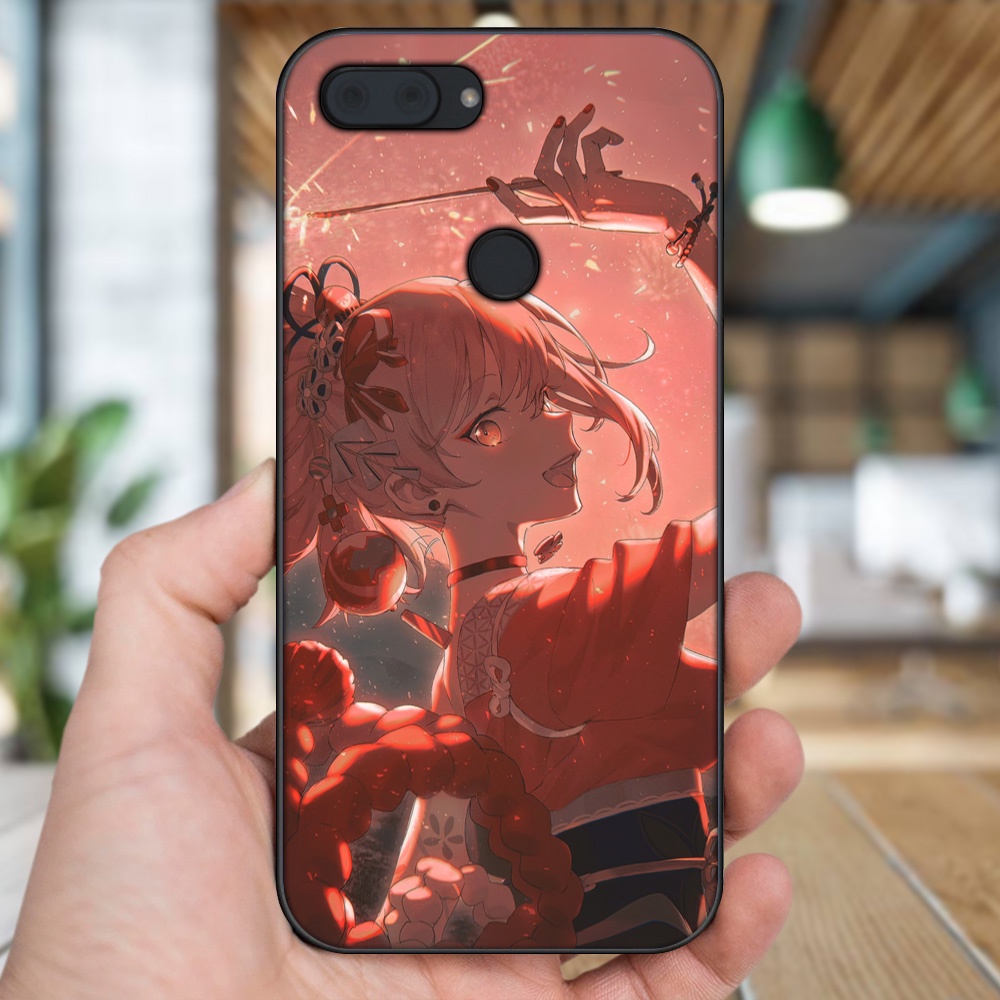 Ốp lưng Xiaomi Mi 8 Lite viền đen in hình Yoimiya Genshin Impact