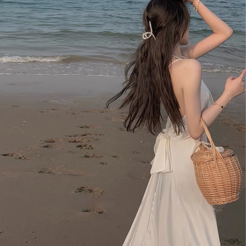 Đầm Cổ Chữ V Thiết Kế Mới Thời Trang Mùa Hè Theo Phong Cách Pháp Cho Nữ