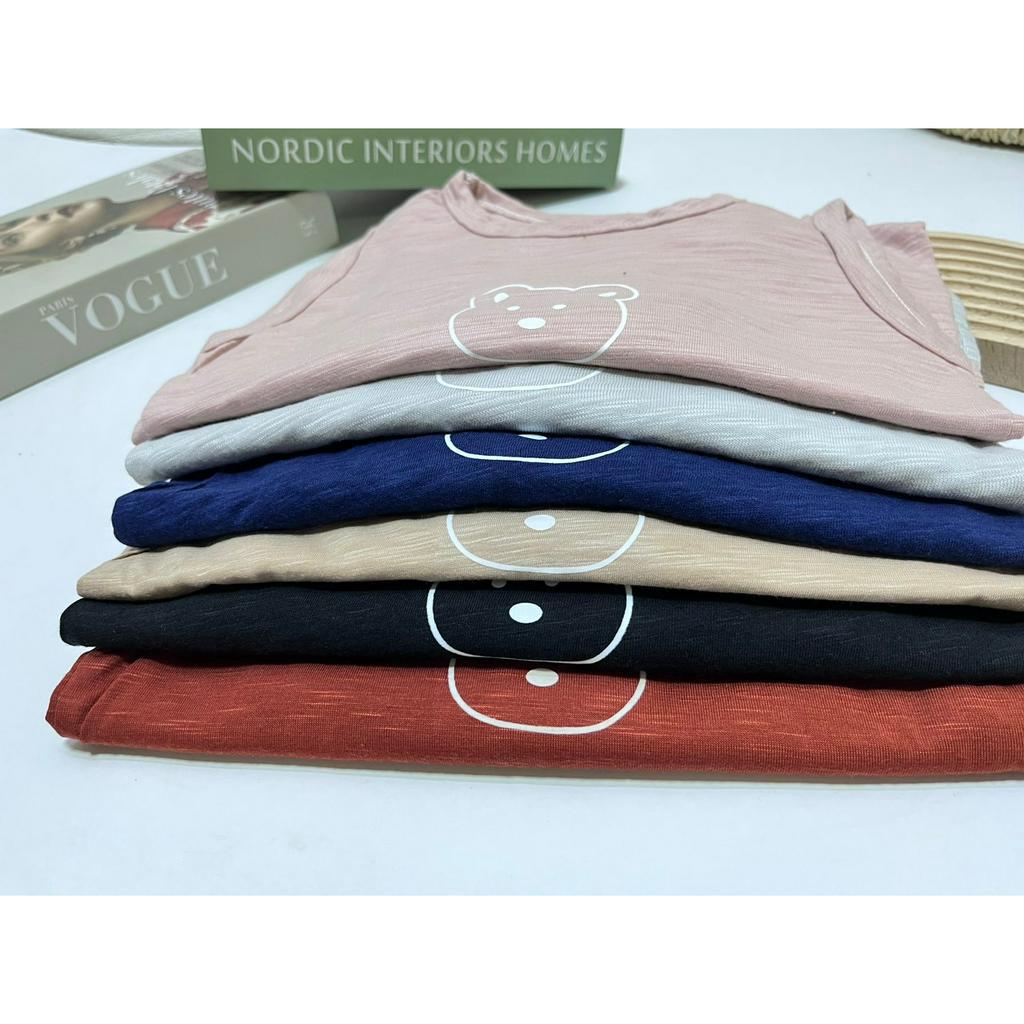 Đồ bộ ba lỗ in hình gấu chất cotton xược hàn quốc siêu mịn mát cho bé-đồ bộ ba lỗ trơn đơn giản cho bé trai và bé gái