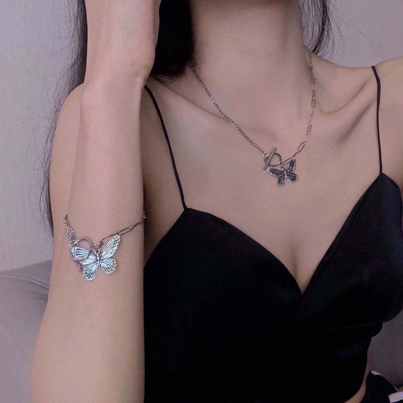 Dây Chuyền Mặt Hình Bướm 22328 Phong Cách ins Cá Tính