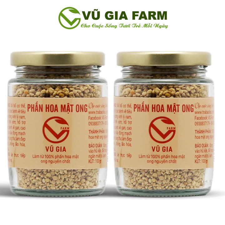 Combo 2 Phấn Hoa Mật Ong Nguyên Chất Vũ Gia (100gr/hũ)