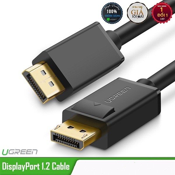 [Mã 2404EL10K giảm 10K đơn 20K] Cáp Displayport 1,5m chính hãng Ugreen 10245 hỗ trợ 2K*4K,3D