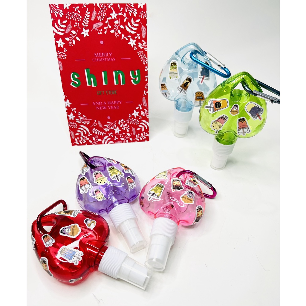 Bình xịt trái tim 50ml tặng kèm sticker trà sữa và móc treo tiện dụng