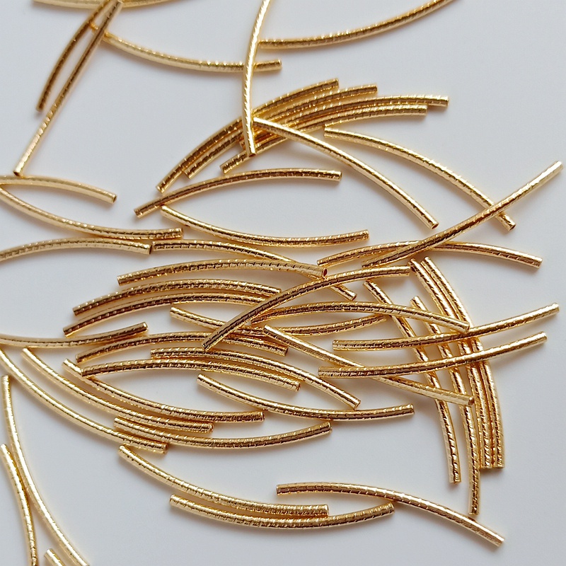 Bộ 10 Ống Nối Dài Cong Mạ Vàng 14K Mạ Vàng Đục Diy