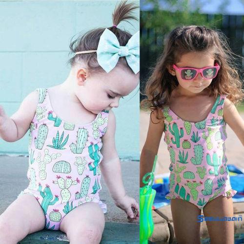 Set Bikini liền thân + Băng đô nơ dễ thương cho bé gái