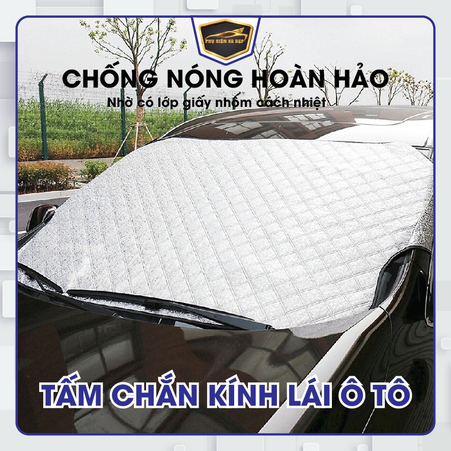 Tấm che nắng kính lái ô tô 3 lớp chống nóng cực kỳ hiệu quả, trần bông giảm nhiệt hấp thụ nhiệt