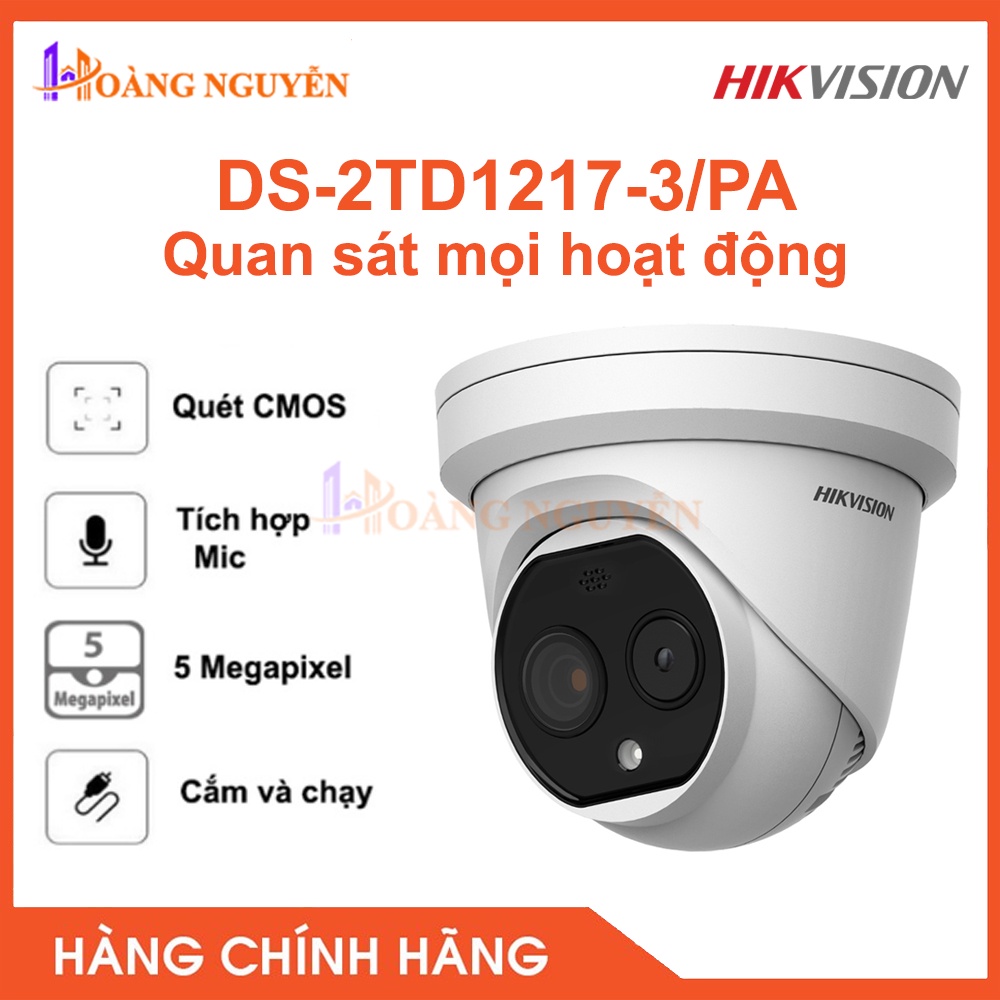 [NHÀ PHÂN PHỐI] Camera Tháp Pháo Mạng Quang &amp; Nhiệt Quang Học Hikvision HeatPro DS-2TD1217-3/PA - Hồng Ngoại 20m