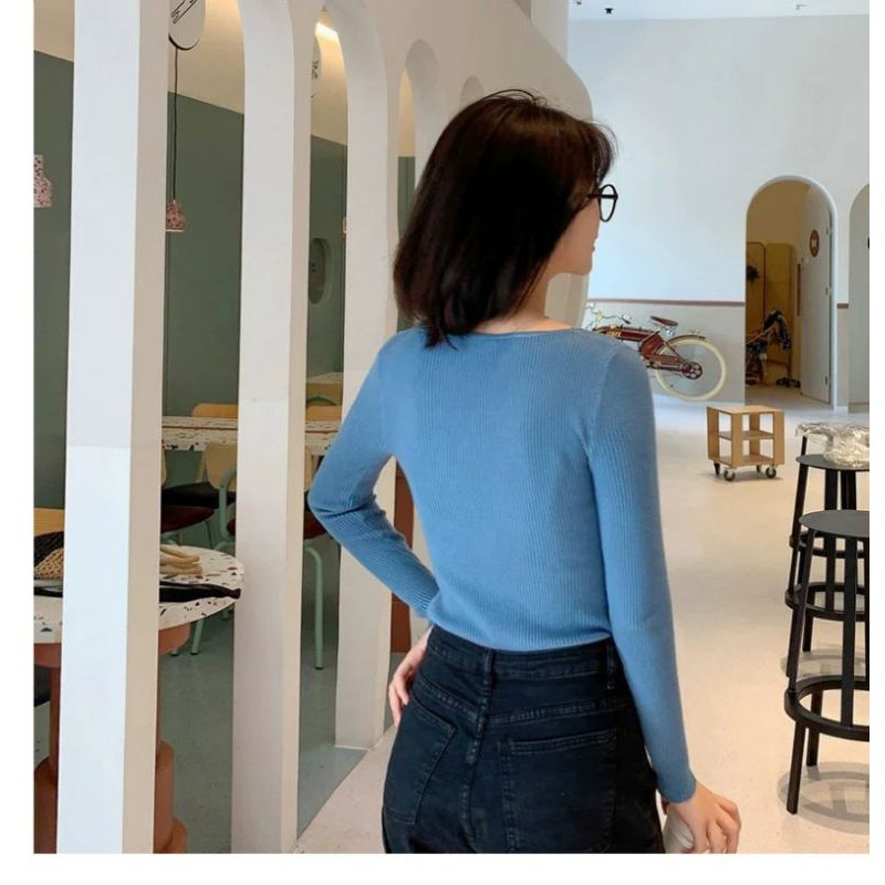 Áo len mỏng cổ tim chất cực đẹp cực xinh nhiều màu sang chảnh | BigBuy360 - bigbuy360.vn