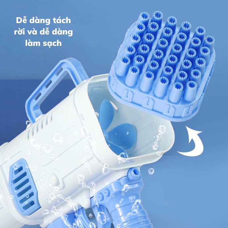 Súng bắn bong bóng xà phòng 32 nòng nhiều màu an toàn cho bé