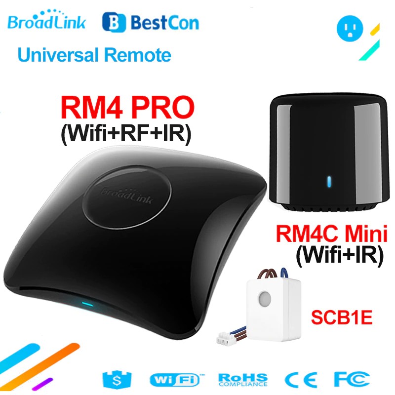 (IR+RF)Bộ Điều Khiển Hồng Ngoại Broadlink Rm4 Pro, Trung Tâm Điều Khiển Nhà Thông Minh Broadlink Hồng Ngoại Và RF