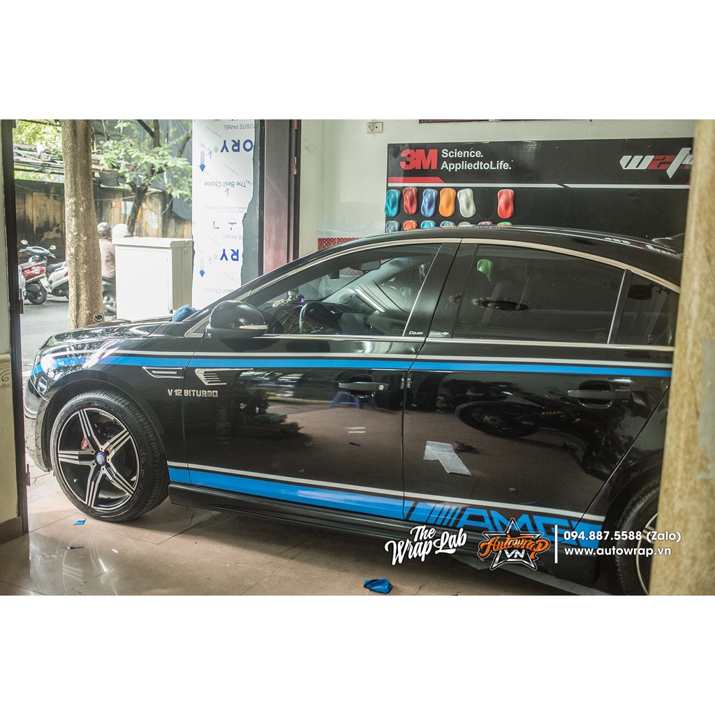 Tem họa tiết xe Cruze AMG Racing - Tem họa tiết ô tô Chevrolet, tem dán sườn xe thể thao