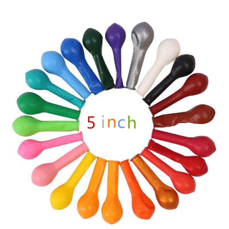 Set 50 / 100 Bong Bóng Tròn 5 Inch Nhiều Màu Sắc Dùng Để Trang Trí Tiệc Sinh Nhật / Đám Cưới