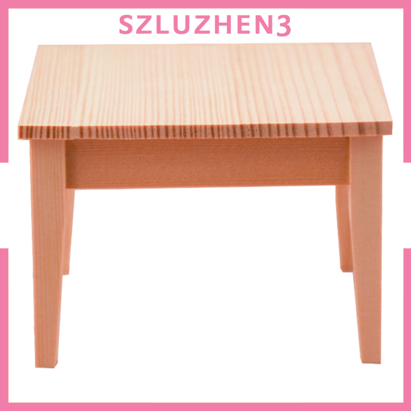 [SmartHome ] 1 12 Scale Dollhouse Miniature Wooden Table Desk Doll House Accessories