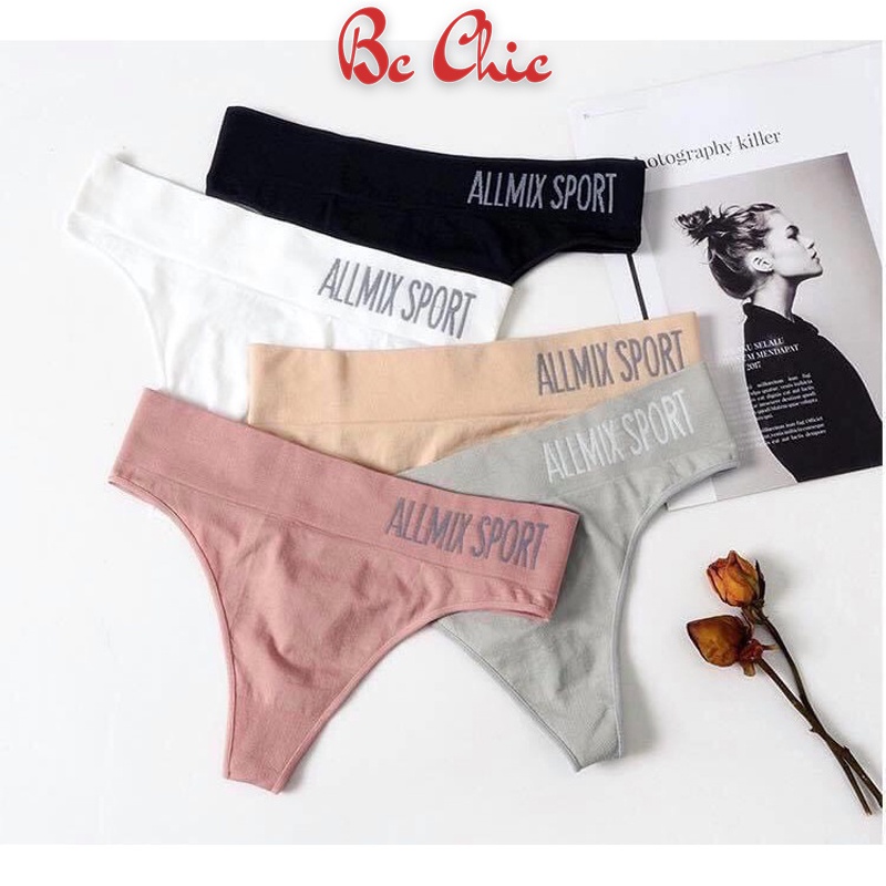 Quần Lót Nữ , Quần Lót Cotton Lọt Khe phối cạp chữ cá tính mã Q415 BC_CHIC LINGERIE