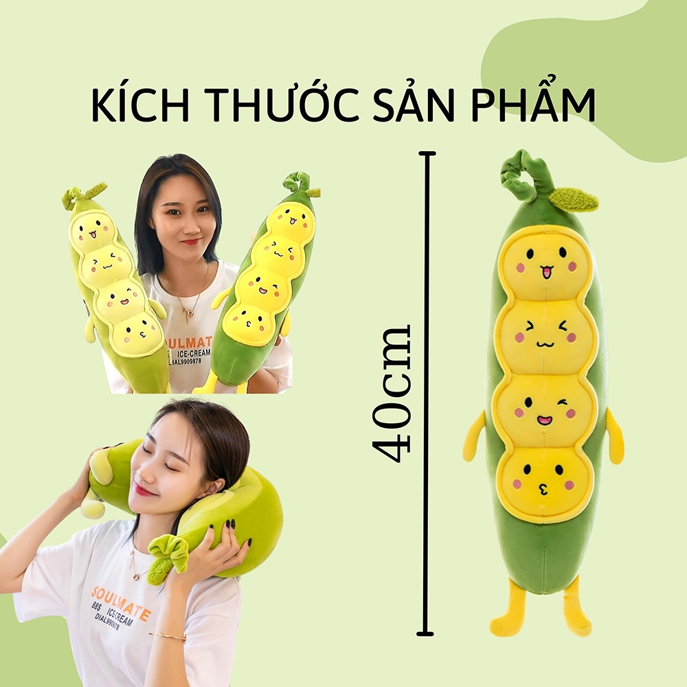 Gối ôm hình sâu đậu, thú nhồi bông sâu đậu , gấu bông cho bé hình chú sâu