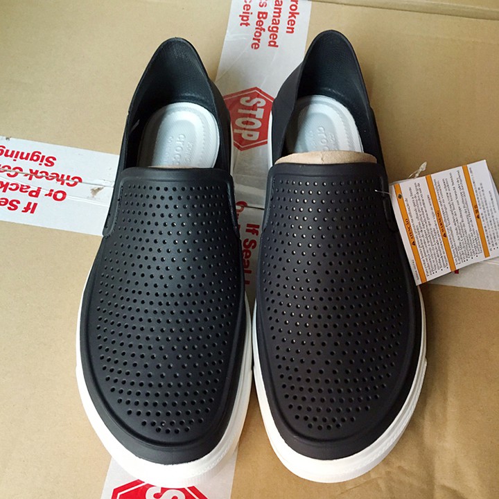 Giày nhựa đi mưa chống hôi chân -Croslite-Citilane-Roka-Slip-on cho nam màu Đen | BigBuy360 - bigbuy360.vn