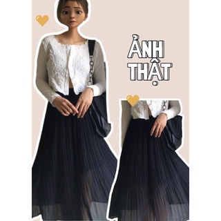 Chân váy voan dáng dài hai lớp ảnh thật