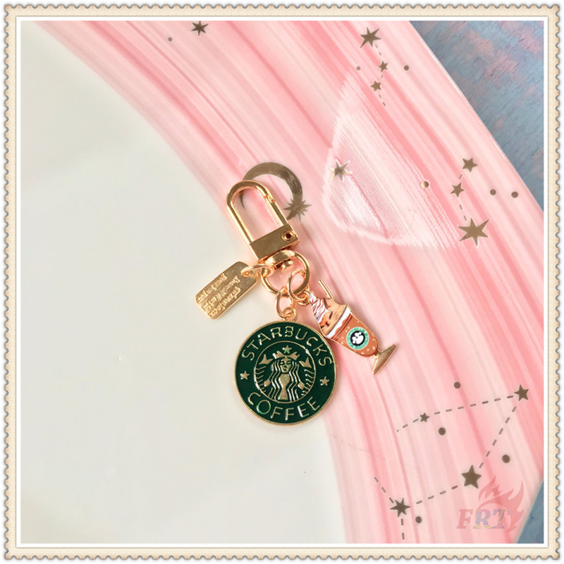 Móc khóa họa tiết cà phê Starbuck bằng kim loại độc đáo