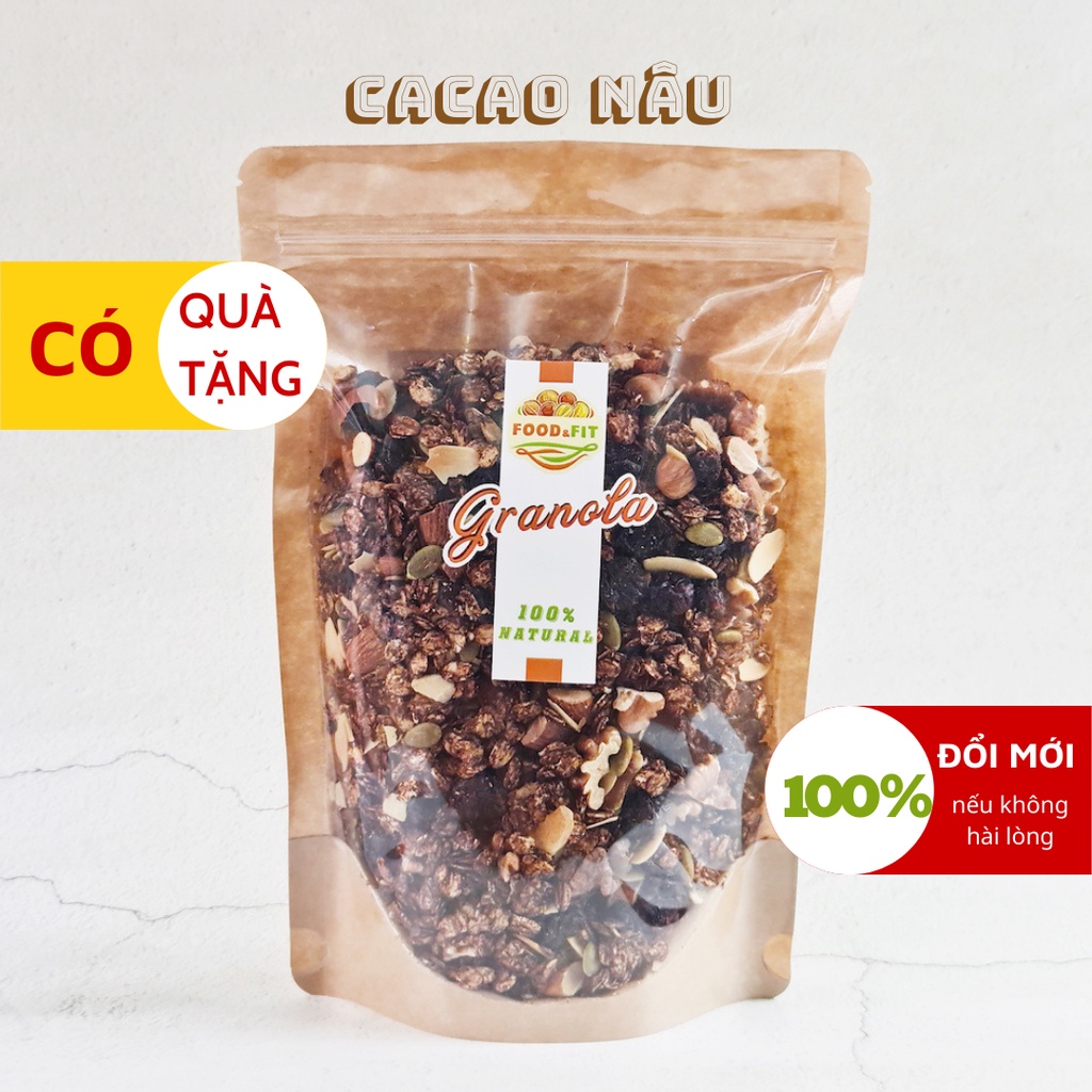 [Mã GROSALE giảm 10% đơn 150K] GRANOLA ngũ cốc ăn kiêng không đường vị cacao