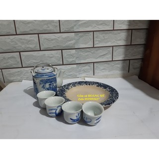 Bộ ấm trà, bộ bình trà sứ men xanh nhỏ