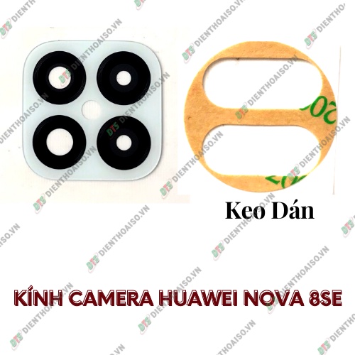 Mặt kính camera huawei nova 8se có sẵn keo dán