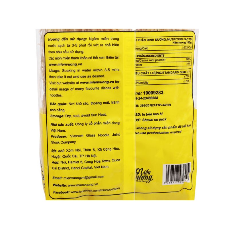 Miến dong cao cấp Miến Vương gói 250g