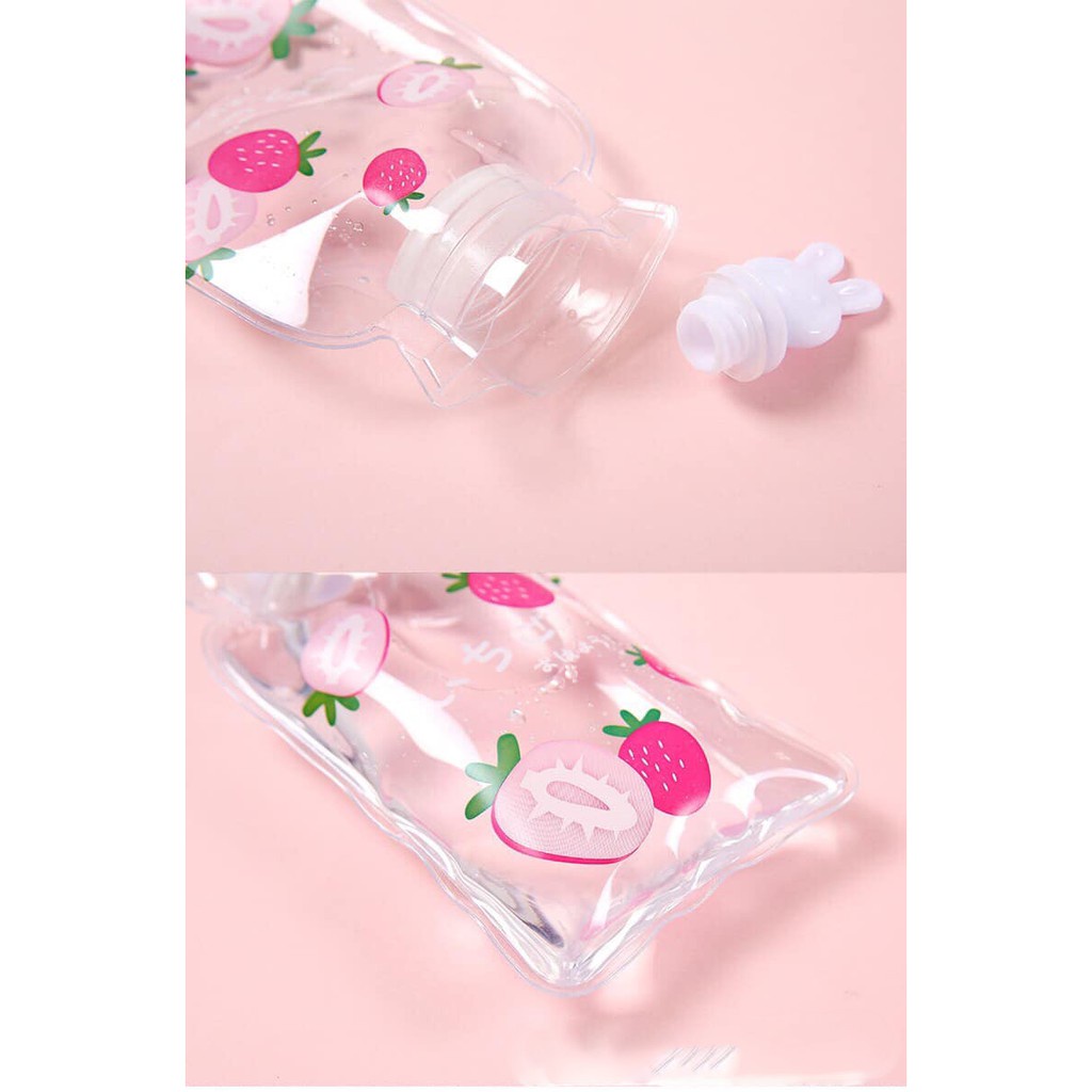 Túi Sưởi Túi Chườm Ấm Mùa Đông Giảm Đau Bụng Nhung Mềm/ Trong Suốt 350ml Nhiều Hình Cute