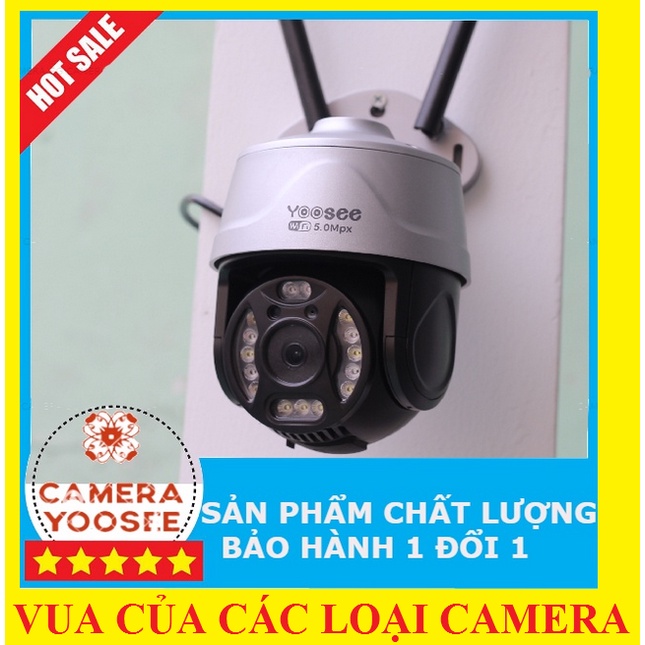 2023 Camera wifi Yoosee 5.0 mpx camera ngoài trời 360 độ PTZ Full HD giám sát quay đêm có màu
