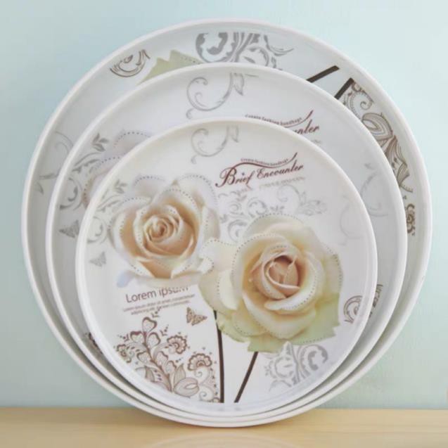 Khay phíp tròn trắng hoa 3 cỡ hàng cao cấp GDTH