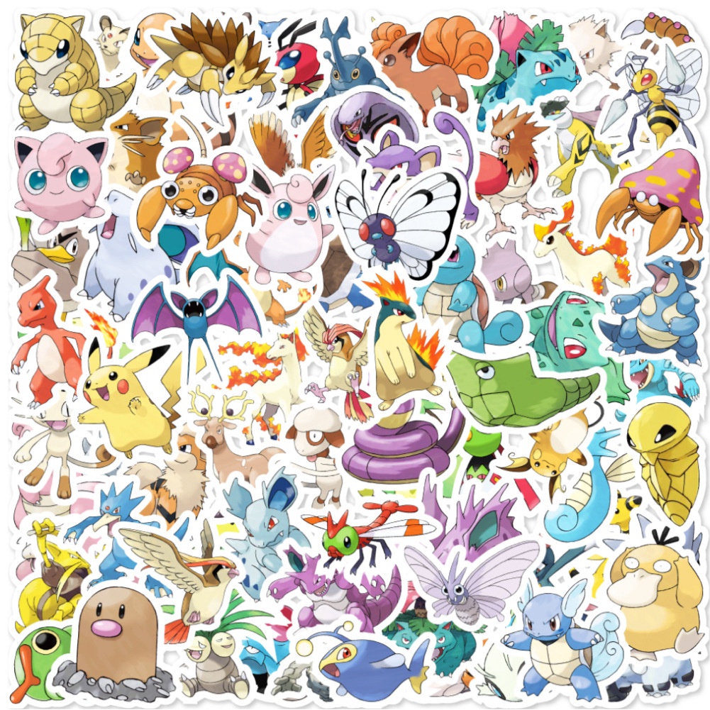 Bộ 160/80/40 Miếng Dán Hình Pokemon Trang Trí Điện Thoại/Notebook Chống Thấm Nước