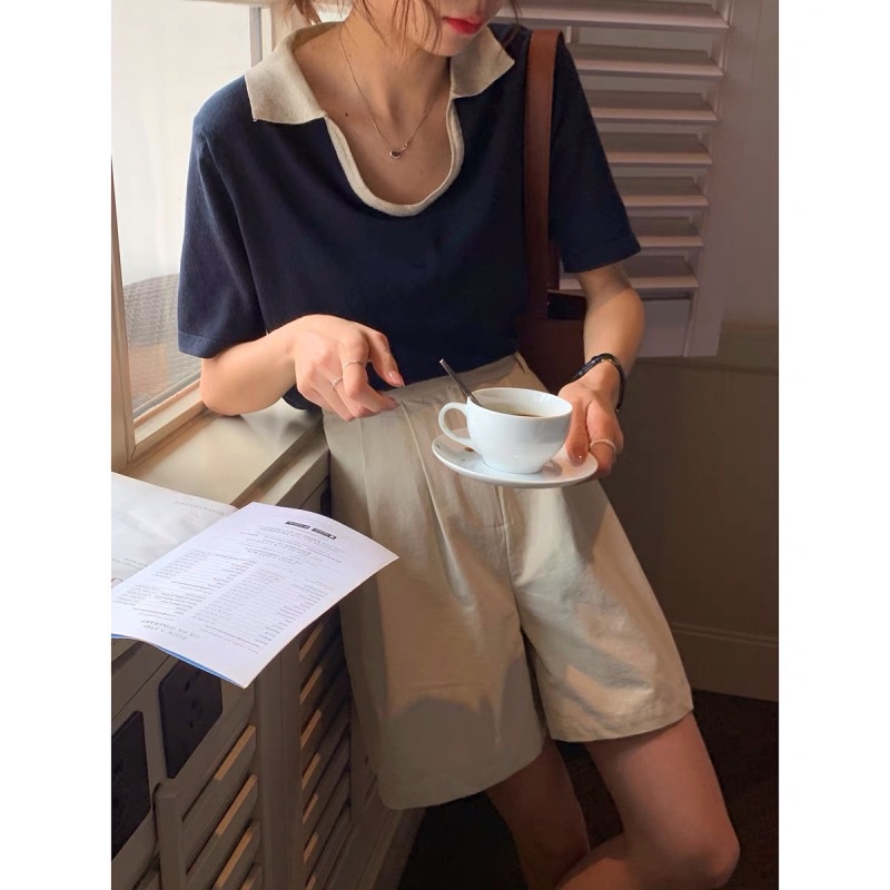 Áo Sweater Tay Ngắn Dáng Rộng Thời Trang Mùa Hè Dễ Phối Đồ Cho Nữ | BigBuy360 - bigbuy360.vn