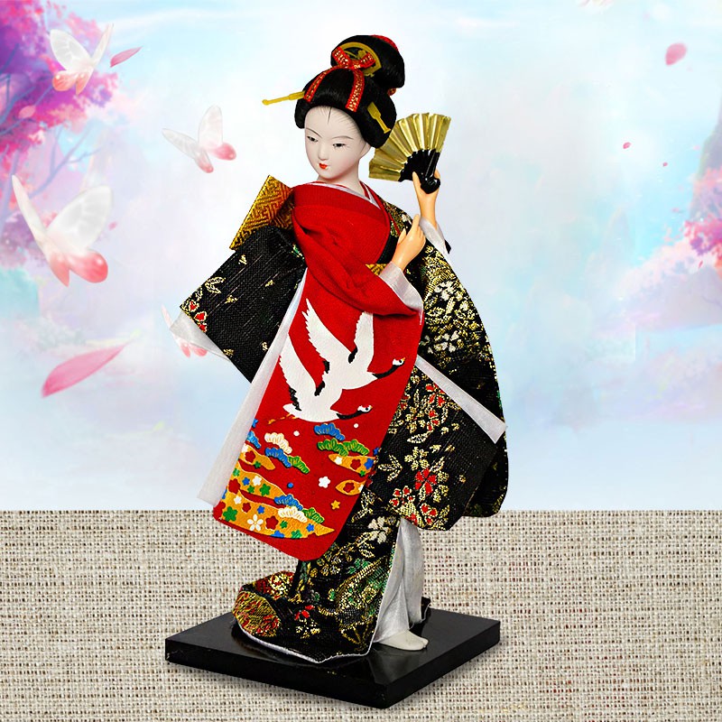 Búp Bê Mặc Kimono Thủ Công Xinh Xắn Phong Cách Nhật Bản