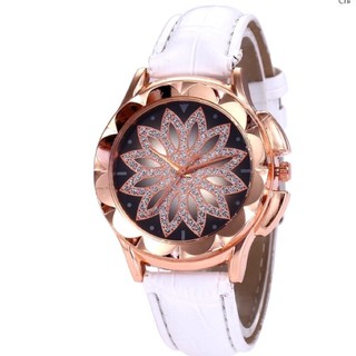 Đồng hồ nữ Quartz dây da mặt hình hoa